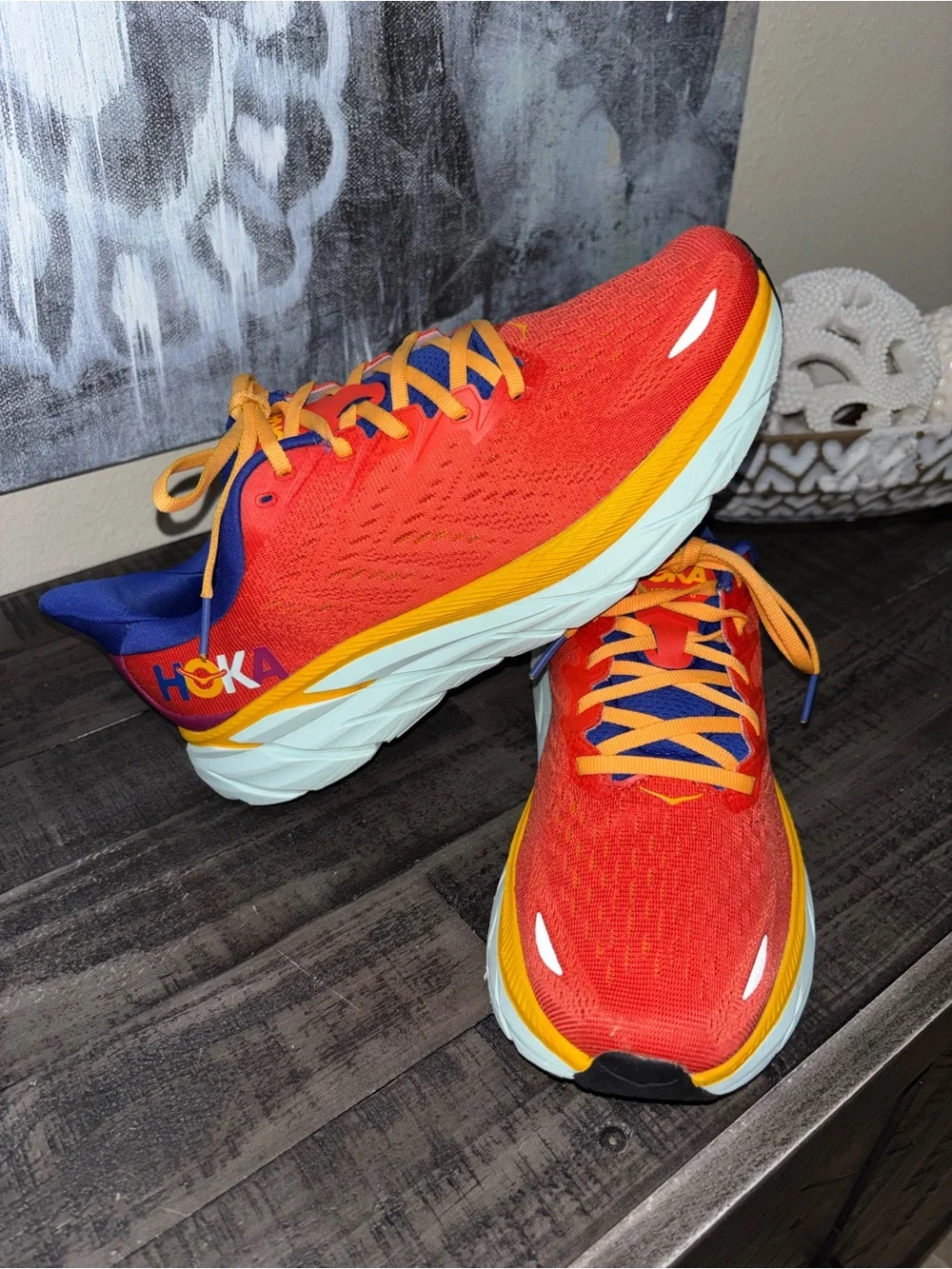 HOKA Clifton 8 'ST/ART Pack' running shoes WOMENS SZ 9.5
